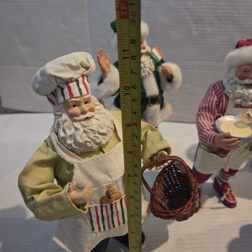 6 lot Santa Claus Kurt Adler baking cookies St Patrick's day Christmas - Picture 2 of 6